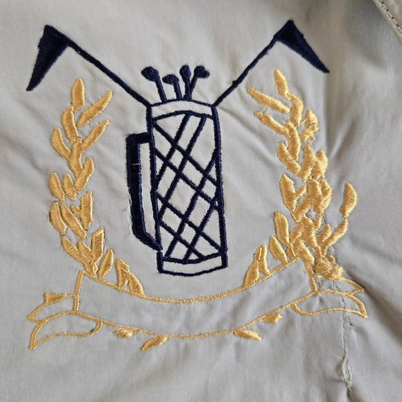 90s Vintage Khaki Canvas Midweight Eddie Bauer Golf Utility Jacket Size Medium - Picture 6 of 14